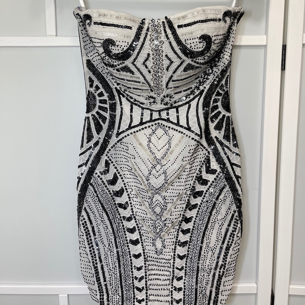 Sexy BEBE strapless dress